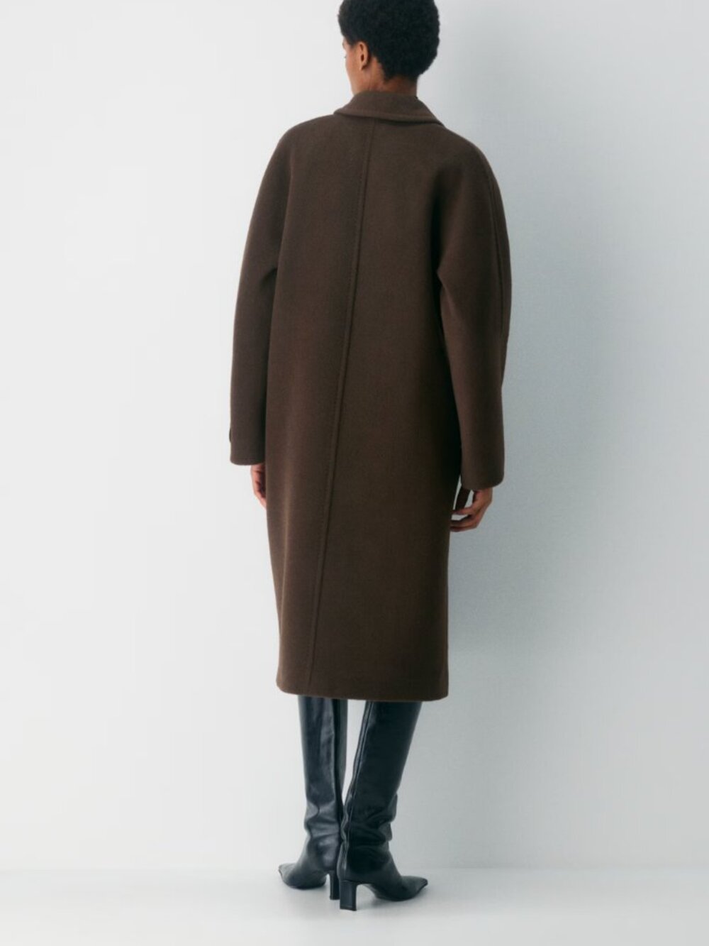 Aritzia Babaton The Slouch Coat Italian Camel Wool Brown Size L Retail $375.00 - Picture 14 of 16